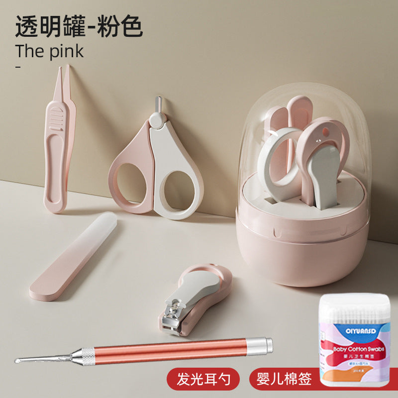 Baby transparent jar nail clipper suit newborn baby nail clipper kids anti-clip small scissors nail clippers