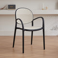 Scandinavian dining chair plastic imitation rattan chair stackable cut out armchair negotiation chair high backrest with accessible luxuryfor home