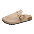 New platform birkenstock-style slides for women - spring retro slip-on closed-toe mules with hidden wedge heel