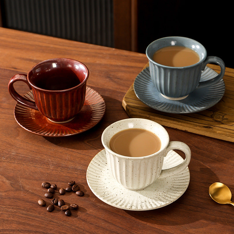 Japanese retro creative stoneware coffee ceramic mug - hand brew, vintage style, milk coffee, afternoon tea, office tea cup