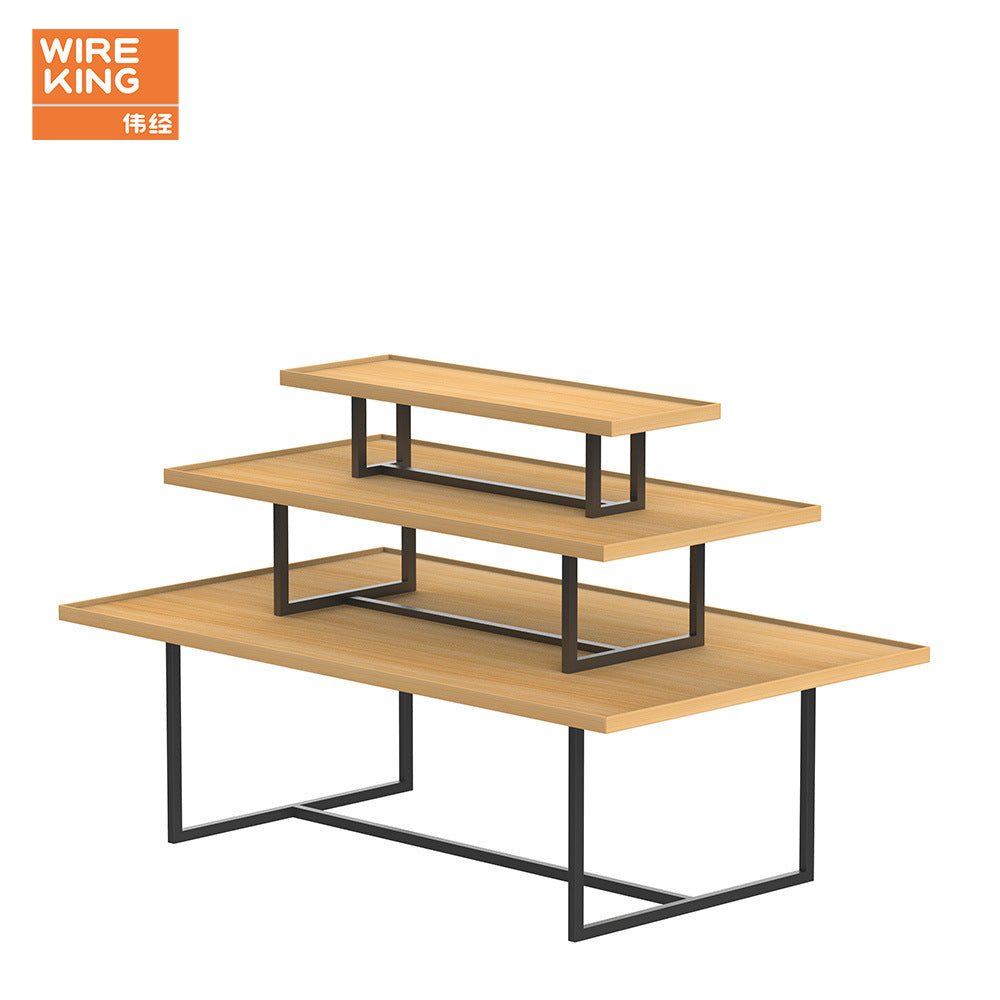 Customized boutique display stand, iron and wood combined display stand, free matching assembly display stand, boutique stationery and jewelry store