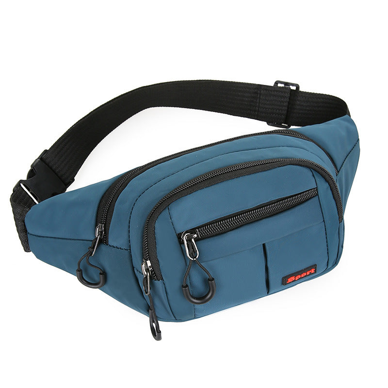 Cross-border large-capacity sports shoulder bag, new anti-theft running fanny pack, multi-functional mobile phone Oxford cloth messenger bag