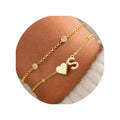 Amazon cross-border 26-letter heart layered bracelet 14k a-z initial jewelry minimalist personalized women's gift