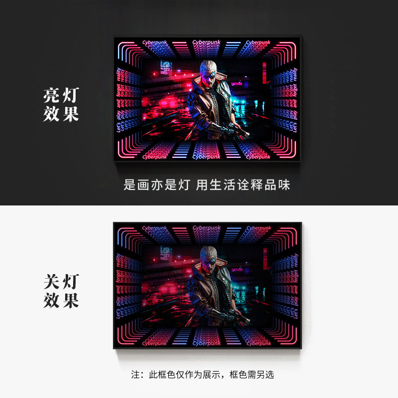 KTV box, private room, luminous hanging paintings, bar, pub, wall decoration painting, e-sports room, cyberpunk style mural