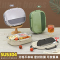 304 stainless steel insulated lunch box - japanese-style divided food-grade bento box for kids and adults
