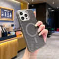 Metal lens cooling magnetic suction suitable for iphone16e mobile phone case magsafe skin-feeling mesh apple 15/14