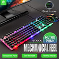 Limei gtx300 keyboard and mouse combo - punk retro backlit gaming usb wired floating keycap set