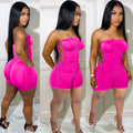 European and american jumpsuits -  cross-border supply - women's fashion - sexy solid color side drawstring ruched jumpsuit