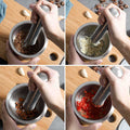 304 stainless steel garlic pounder, garlic paste bowl with lid, grinding artifact, medicine pounder, powder jar processing and personalized