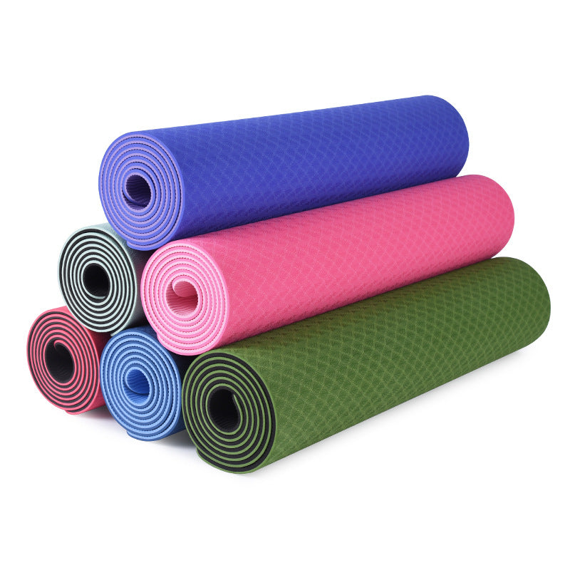 Tpe yoga mat - amazon cross-border fitness, shock absorption, soundproofing, thickened, non-slip, silent yoga mat - minor imperfections - dance mat