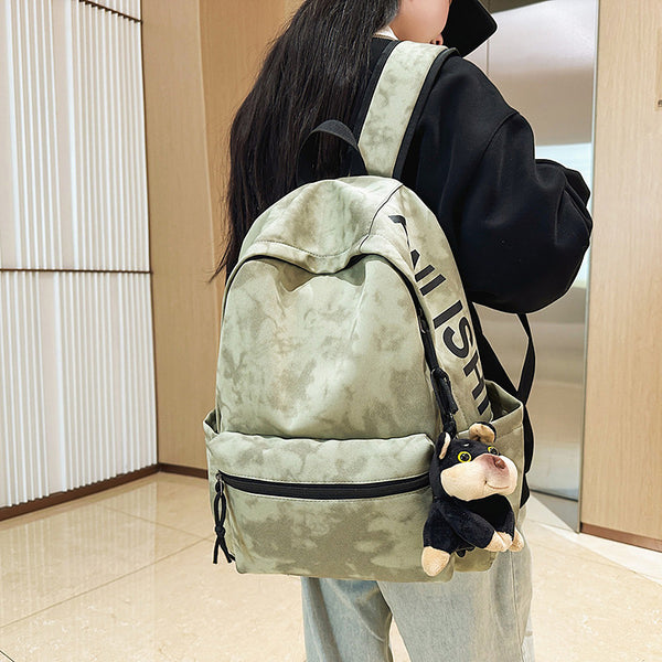 Japanese casual backpack 2025 large-capacity male and female high school students class bag alphabet travel bag sports backpack