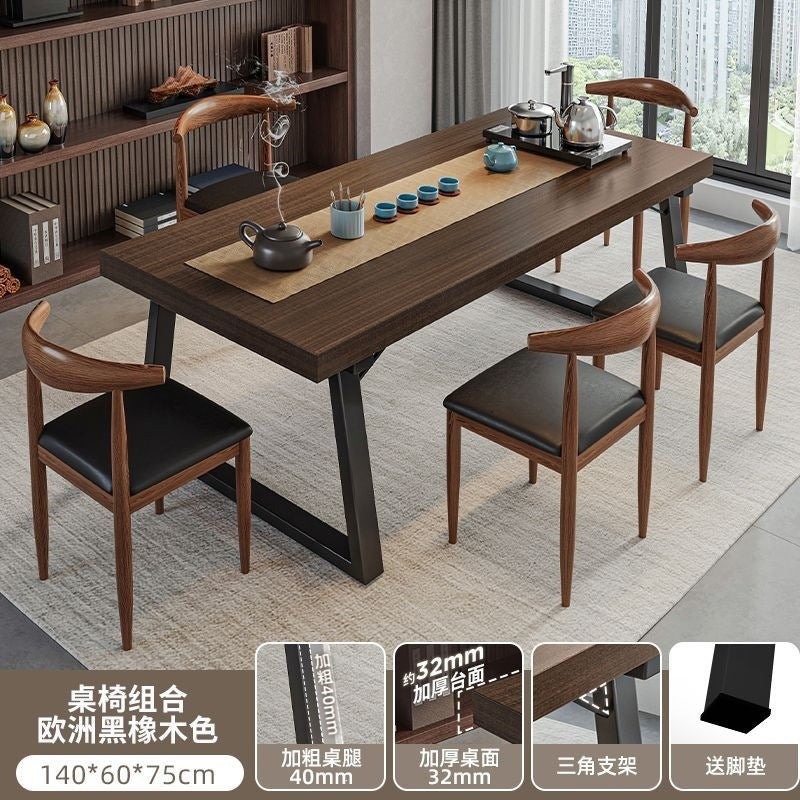 New chinoiserie tea table all-in-one complete set with chair casual coffee table for home living room tea table iron leg board table tea table