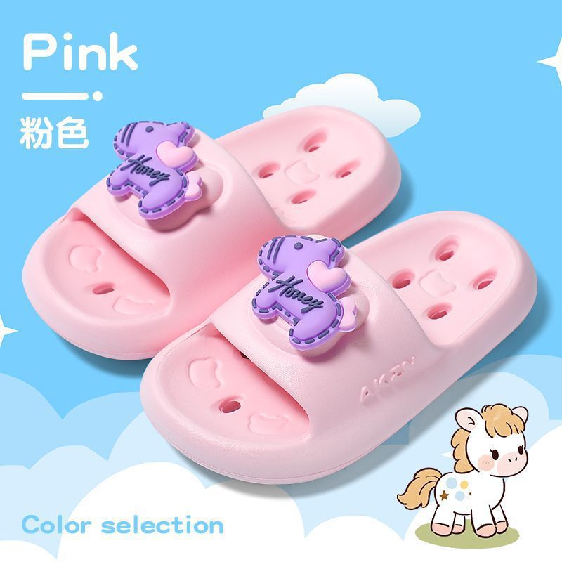 Eva kids' leak-proof cartoon anti-slip hollow-out summer home quick-dry baby slippers bathroom girls' bath slippers