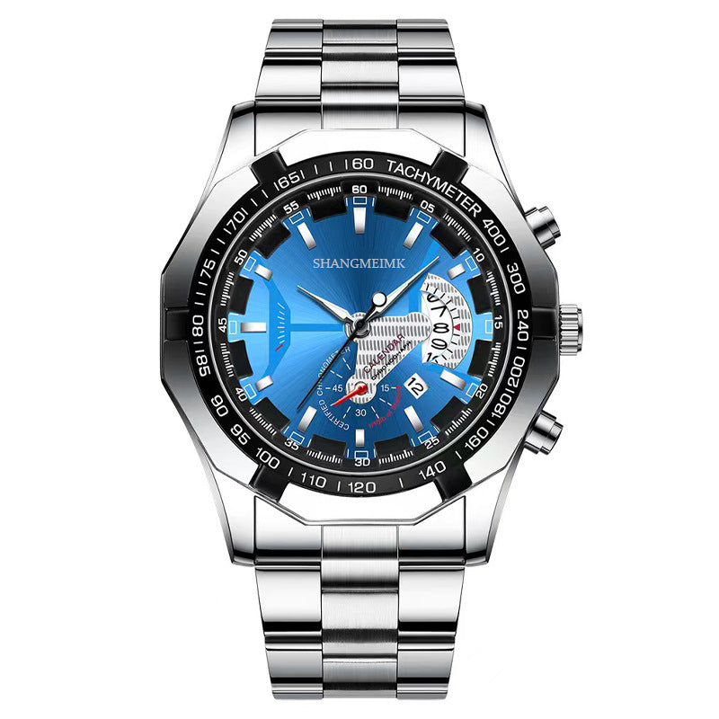 New large dial men's stainless steel watch calendar quartz watch men's watch creative wristwatch manufacturer wholesale dropshipping