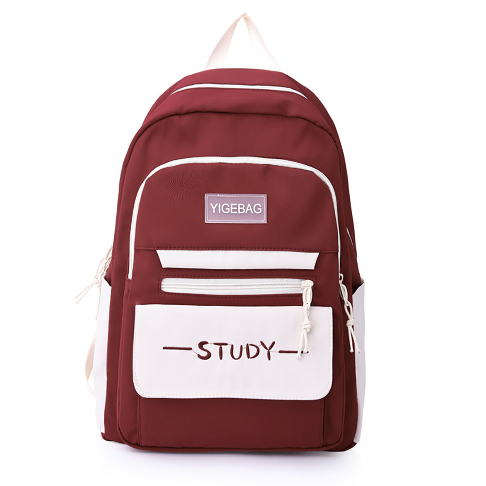 New Korean version of large-capacity student backpack schoolbag ins men's and women's waterproof and wear-resistant casual backpack printed logo