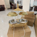 High-end gold stainless steel buffet warming cabinet - large capacity buffet stove for cross-border e-commerce - hotel ready stock wholesale