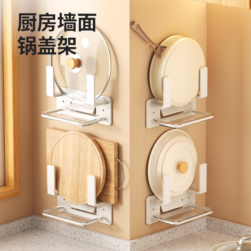 Pot lid rack, kitchen rack, no punching, wall hanging, multi-functional cutting board, shelf placement, chopping board, cutting board storage artifact