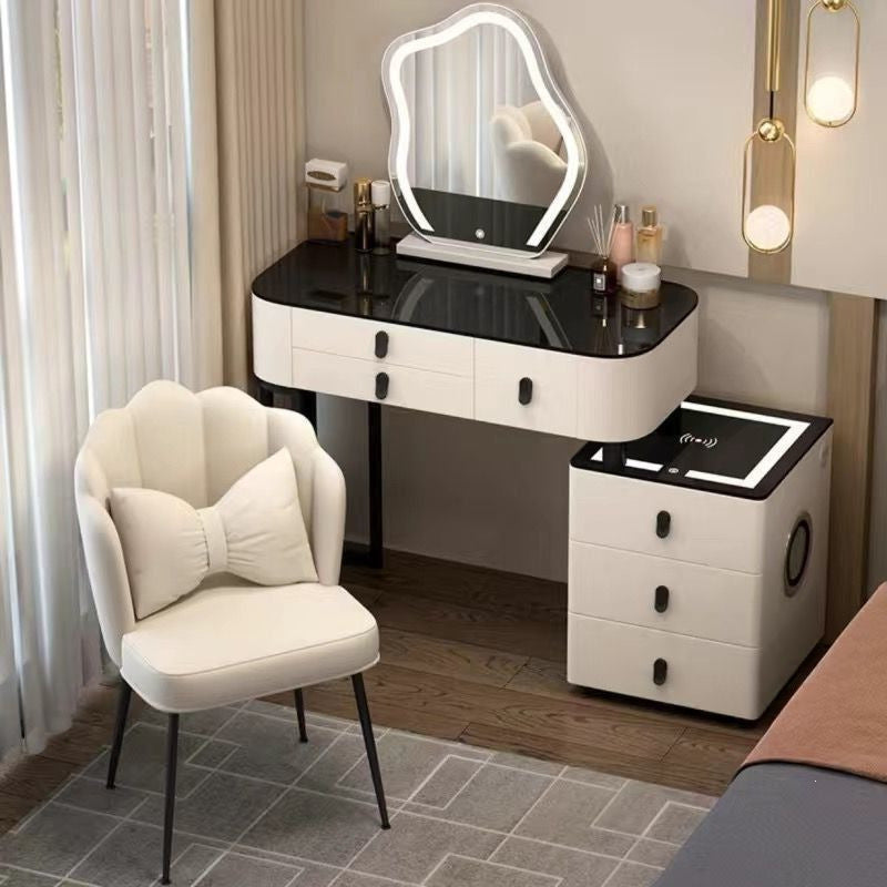 Vanity table bedroom solid wood smart home vanity table multi-functional makeup table accessible luxurycasualplaid vanity table