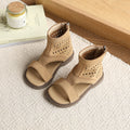 girls' sandals: new summer  collection - kids' fashionable retro british style hollow-out roman sandals