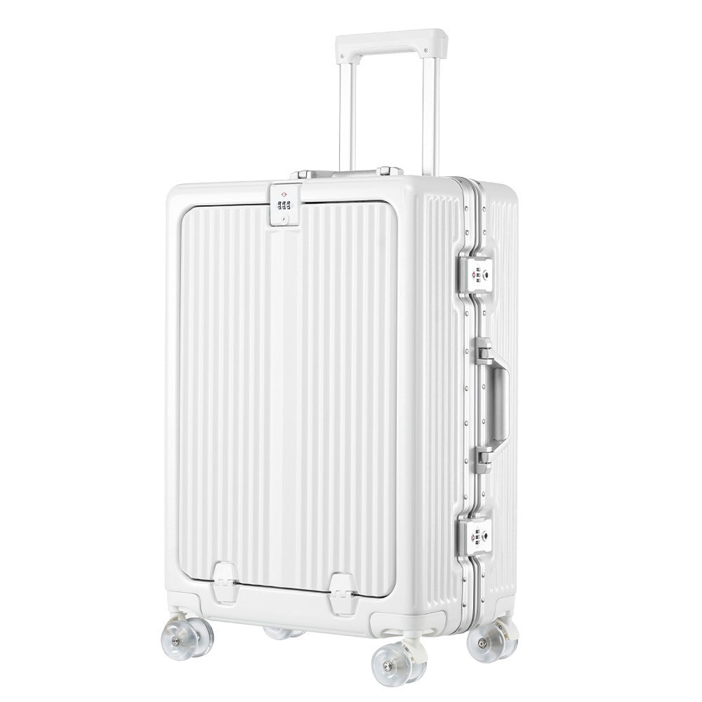One-click front open aluminum frame 20-inch boarding case, ice skating wheel suitcase, customs lock suitcase 24-inch anti-drop trolley case