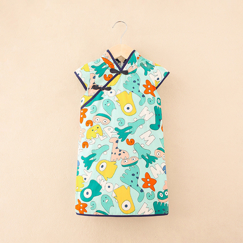 Kids' cheongsam summer dress - lightweight, stylish girls' dress for baby girls, little girls' princess dress, chinese style dress