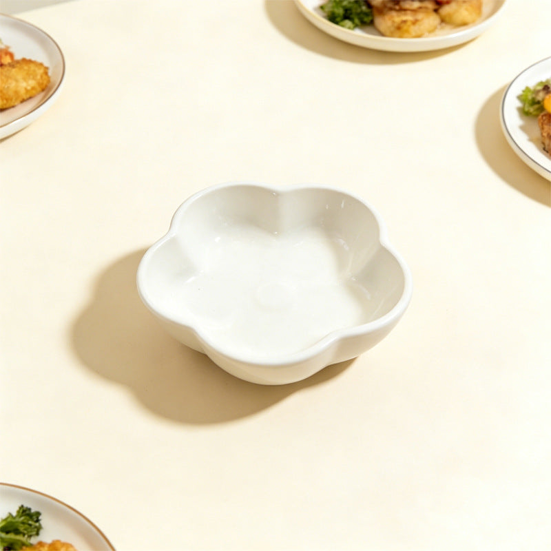 Ins cream style multi-color creative plate for home hot pot dipping dish side dish pickles vinegar plate ceramic flavor plate wholesale