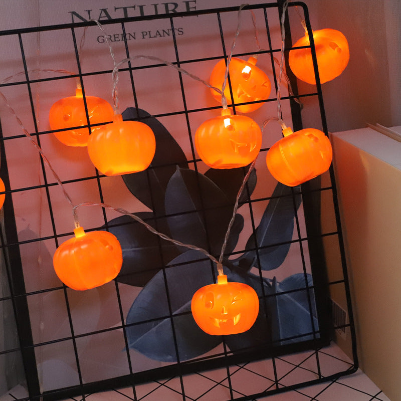 's new LED Halloween pumpkin decorative light string, ghost festival atmosphere decoration ghost LED battery box light string