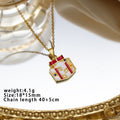 【titanium steel】christmas european and american santa claus reindeer snowman bell necklace - creative design, versatile necklace