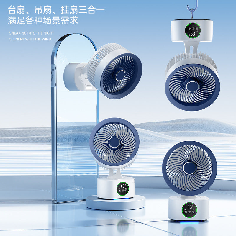 shaking head voice cycle fan usb rechargeable portable small for home desktop high wind desktop electric fan
