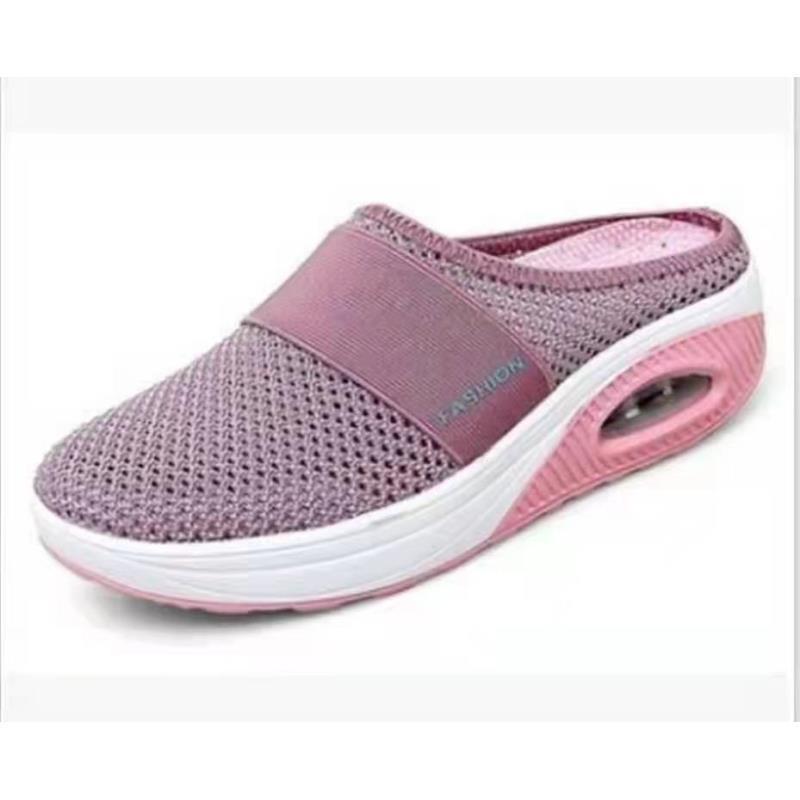 Exportplus size heelless slip-on women's lazy air cushion cut out mesh breathable toe-cap half-drag women's shoes