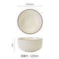 European minimalist black line dinnerware set, ceramic steak plate for restaurants and hotels, personalized fruit and salad bowl for home use