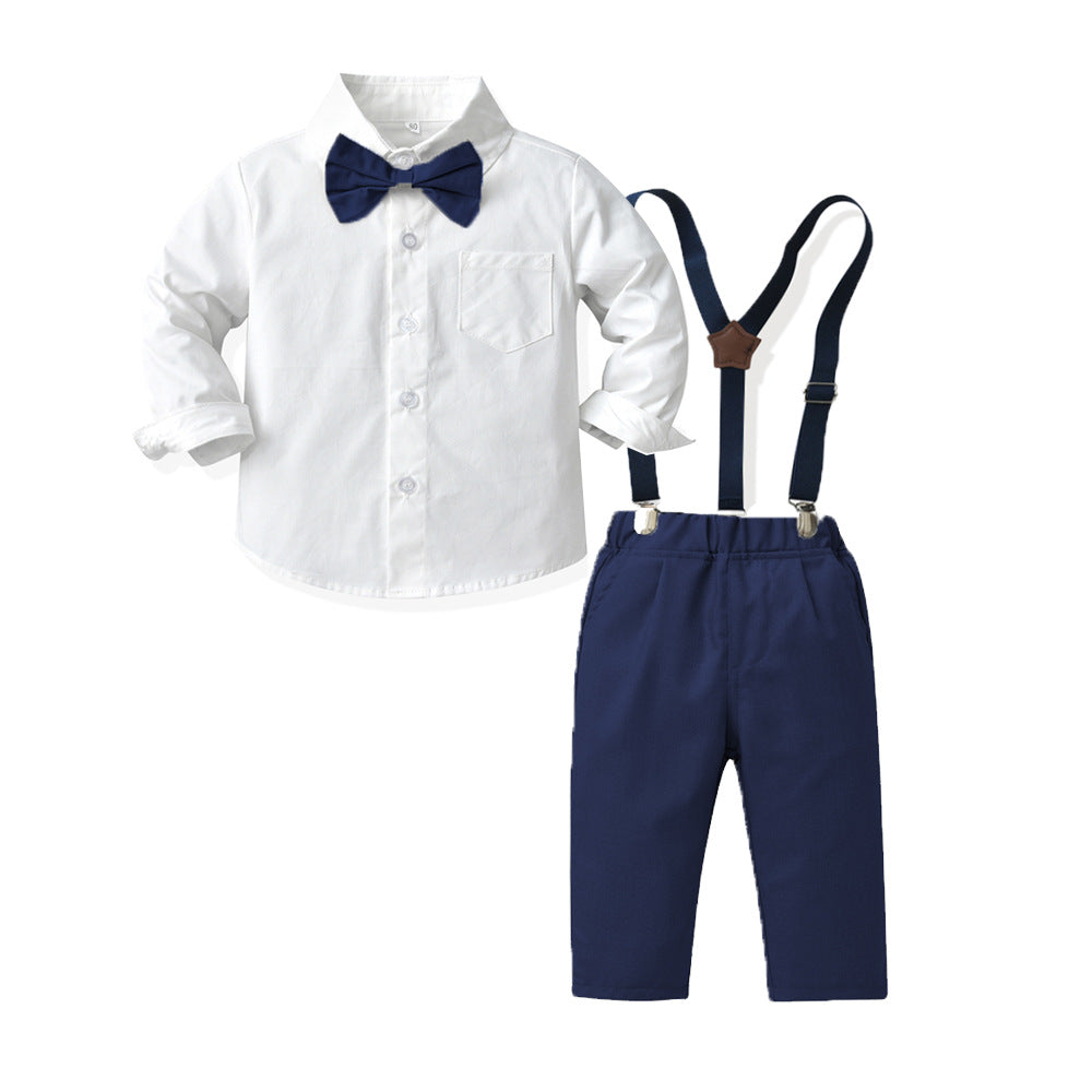 Wholesale children's clothing from export manufacturers: british gentleman style three-piece set for boys, spring and autumn collection