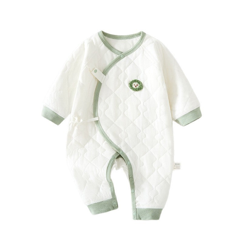 Babibele quilted romper - lightweight cotton bodysuit for newborns, seamless design, pure cotton butterfly romper, crawling suit, infant and toddler clothing