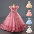 in stockgirl dress princess dress flower children's dress wedding dress evening dress catwalk gauze skirt kids 61 costumes