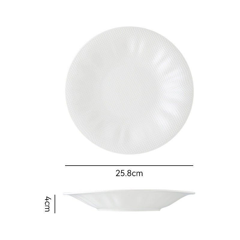 Minimalist white dinnerware restaurant hotel unique creative high-value plating dessert pastry western food plate steak plate