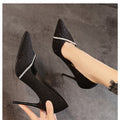 French chic heels: 2025 spring collection - rhinestone-embellished, versatile gold pointed-toe stilettos for women