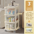 Household snack cart storage rack mobile multi-layer floor-standing drawer organizer toy storage shelf living room cream