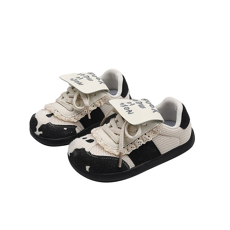 Vancahao niche style design kidsretro round toe flats german training shoes spring & fallnew arrivalkidscasual sneakers