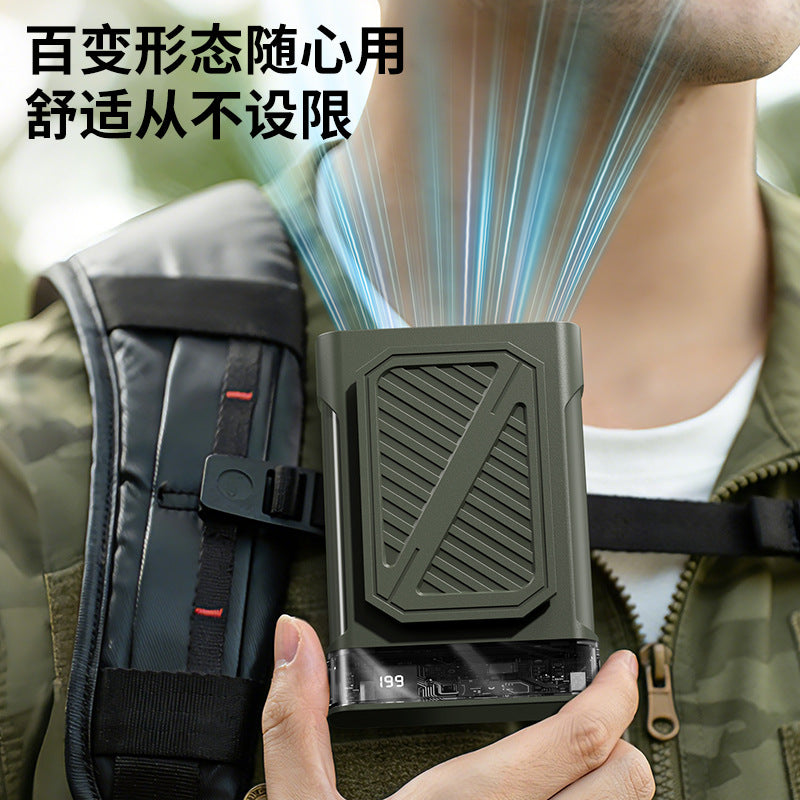new arrival outdoor hanging waist fan portable mini small fan stepless speed portable hanging neck fan wholesale