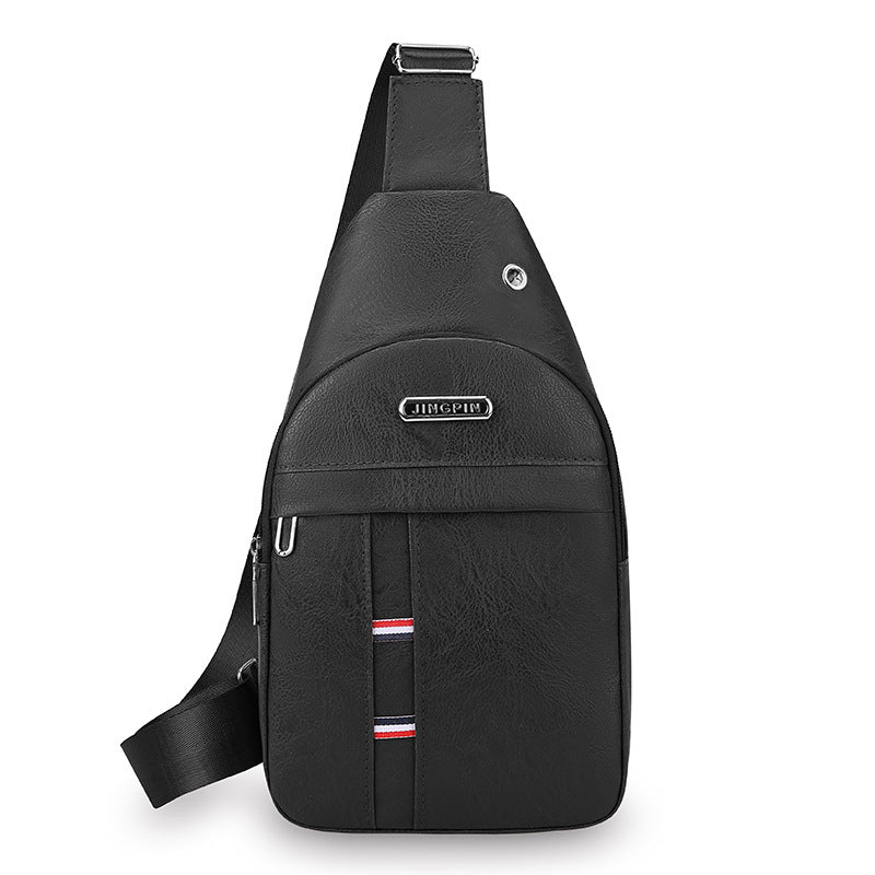 Business travel new men's breast bag multi-functional fashion portable shoulder bag simple casual large capacity messenger bag