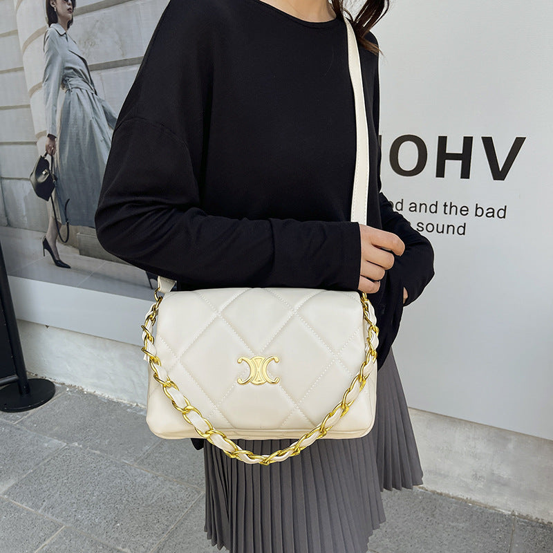 Fall and winter new small square bag for women 2025 popular rhombus chain handbag high-end shoulder crossbody bag trendy handbag