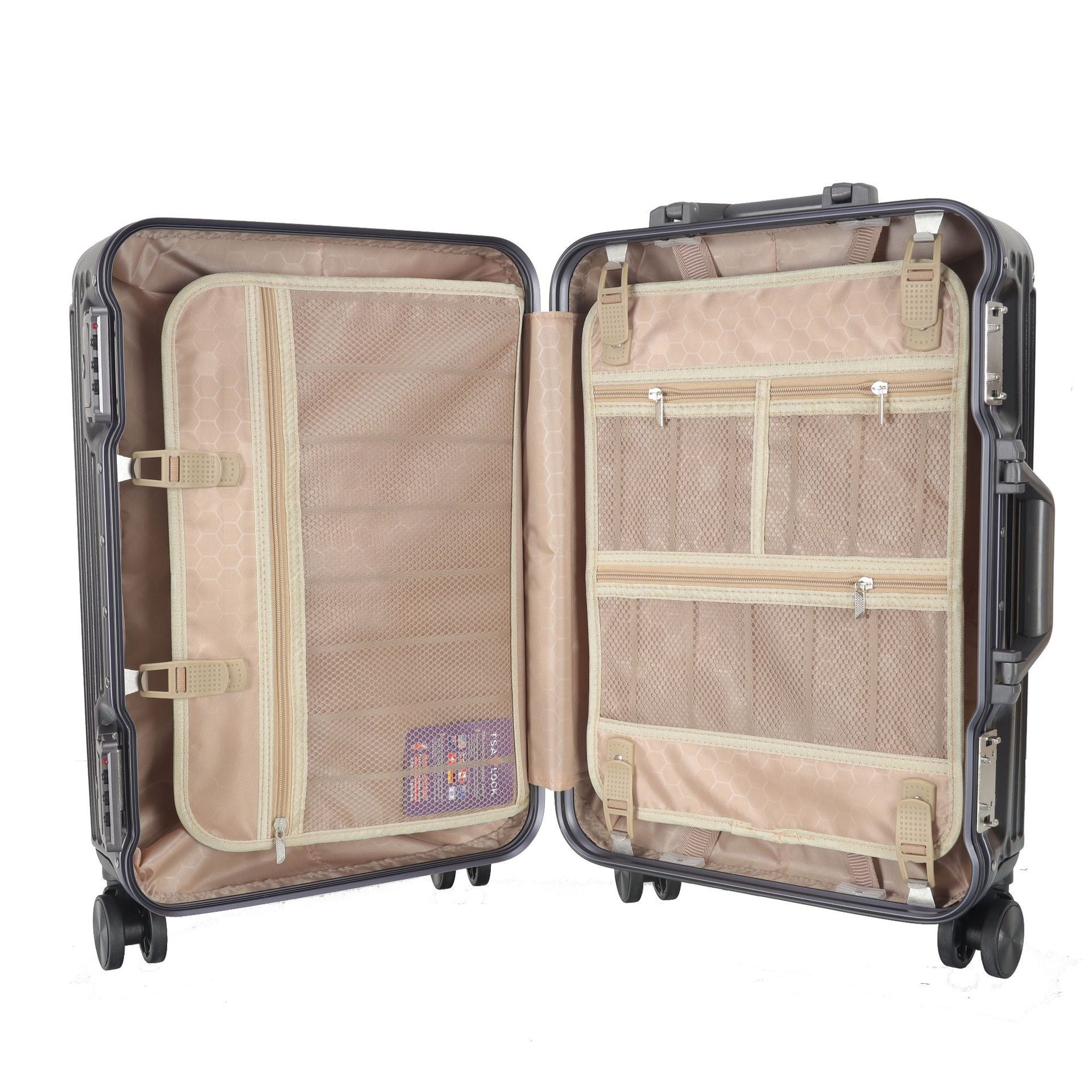 Metal corner aluminum frame luggage aluminum trolley suitcase simple atmospheric zipper case universal wheel anti-theft password box