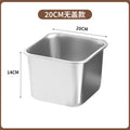 Stainless steel square container with lid - ideal for cafeteria, kitchen, seasoning, condiment, and commercial use - sauce dispenser, jam bowl
