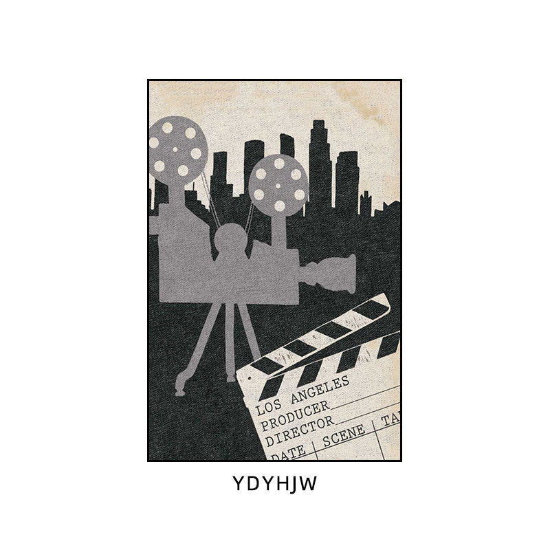 Private theater decorative painting retro American home cinema music dining bar box hanging painting cafe wall painting