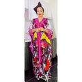 African women's plus size printed holiday beach dress loose sun protection robe  chiffon dress two-piece set