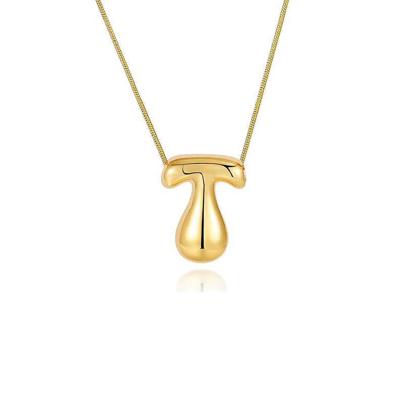 Amazon bestseller: premium bubble 26-letter gold pearlized necklace pendant - stylish women's accessory