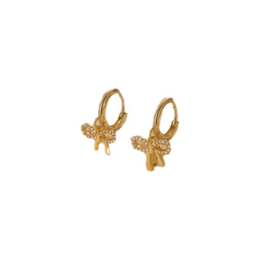 Export beautiful bows pendant earrings stylish ring earrings trendy new products for girls party holiday gifts