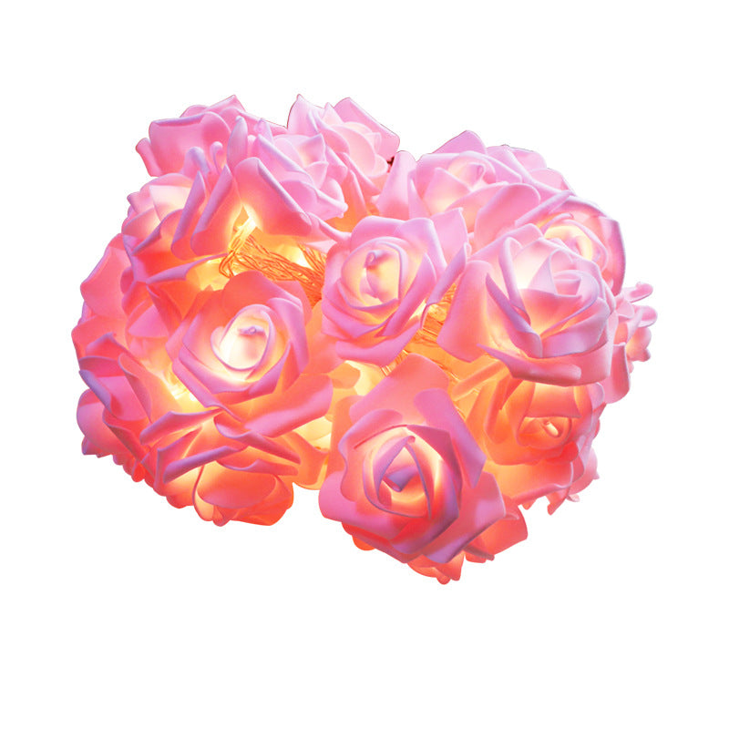 LED rose light string indoor marriage proposal confession rose light string room decoration battery box rose light string colorful lights