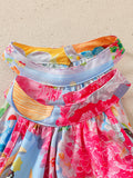 Exportgirldresshalter sleeveless oil painting style printing sling k-style vacationkidssummer vest skirt