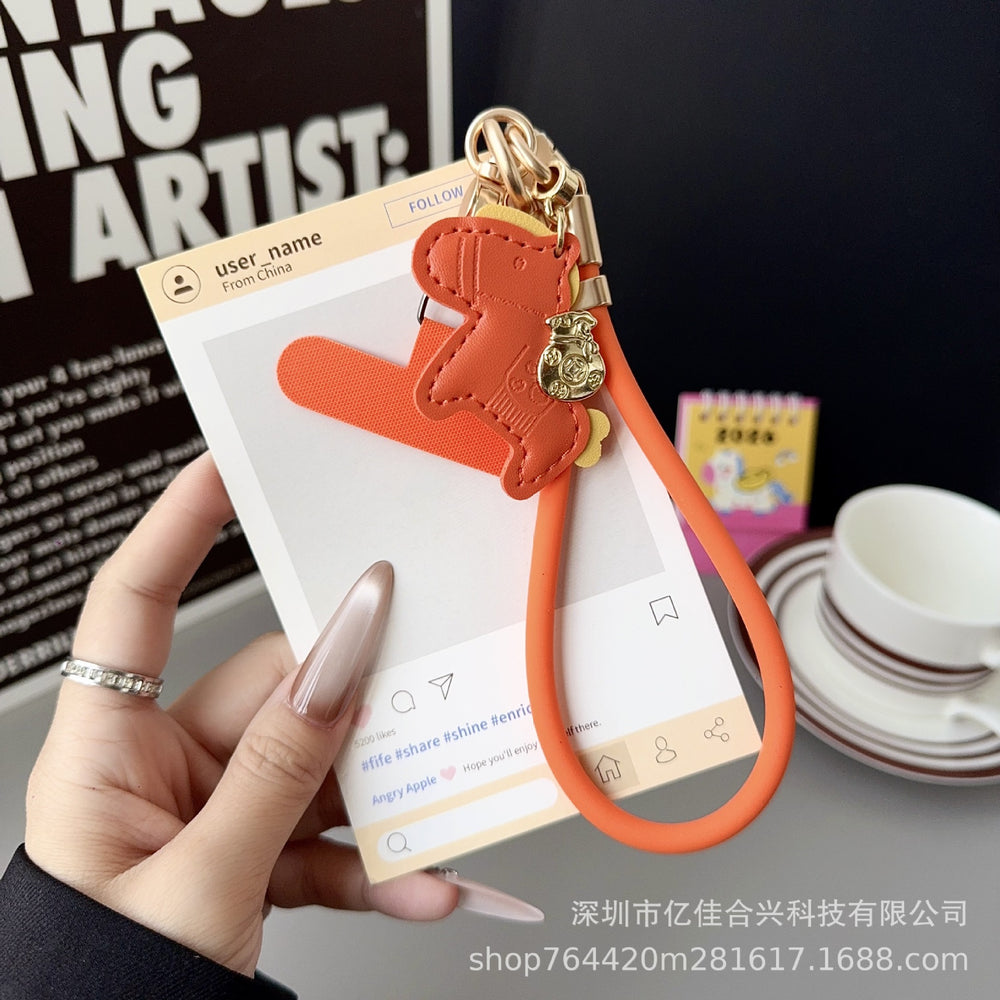 Simple liquid mobile phone lanyard, instant money, leather pendant, accessible luxuryclassyeasiest for matchfashion keychain, anti-lost rope